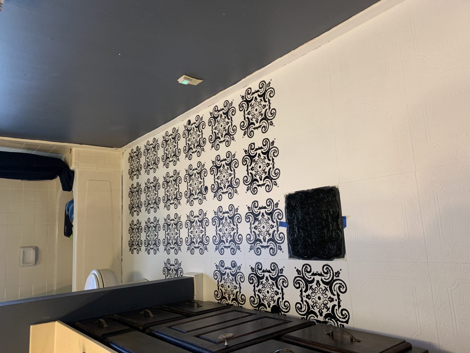 DIY farmhouse flooring: progress, vinyl flooring